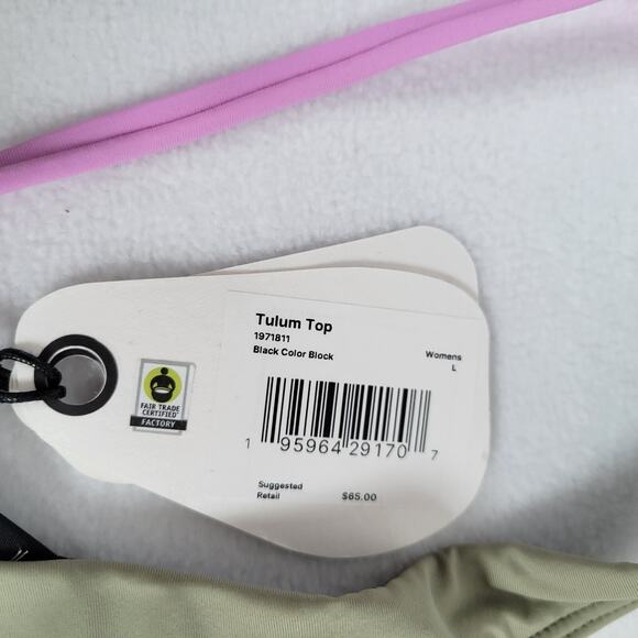 Prana Womens Tulum Adjustable Backless Bikini Swimsuit Top Size Large Green - Picture 3 of 8